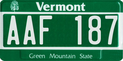 VT license plate AAF187