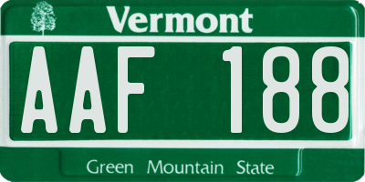 VT license plate AAF188