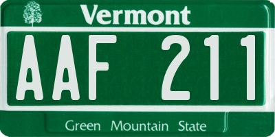 VT license plate AAF211