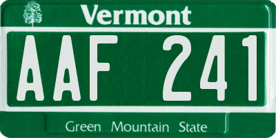 VT license plate AAF241