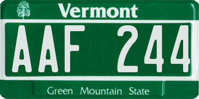 VT license plate AAF244