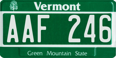 VT license plate AAF246