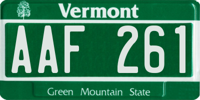 VT license plate AAF261