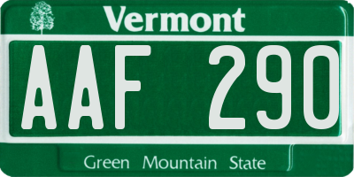 VT license plate AAF290