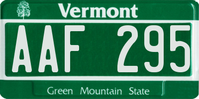 VT license plate AAF295