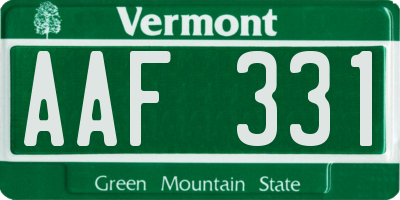 VT license plate AAF331