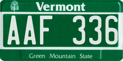 VT license plate AAF336