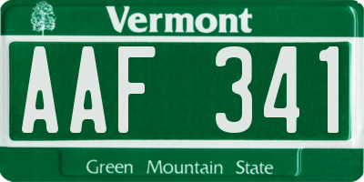 VT license plate AAF341