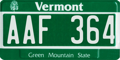 VT license plate AAF364