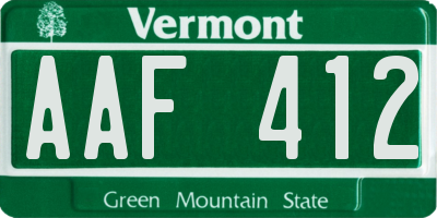 VT license plate AAF412