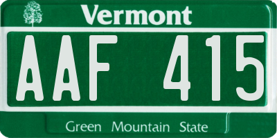 VT license plate AAF415