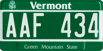 VT license plate AAF434