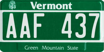 VT license plate AAF437