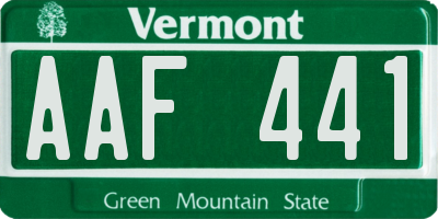 VT license plate AAF441