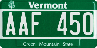 VT license plate AAF450