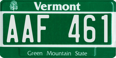 VT license plate AAF461