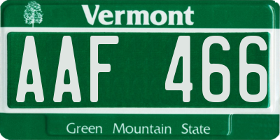 VT license plate AAF466