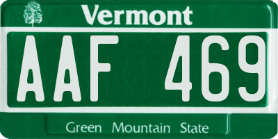 VT license plate AAF469