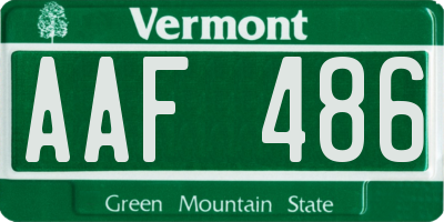 VT license plate AAF486