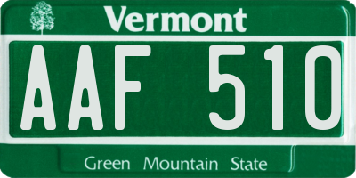 VT license plate AAF510