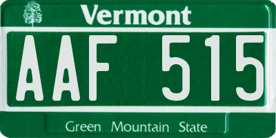 VT license plate AAF515