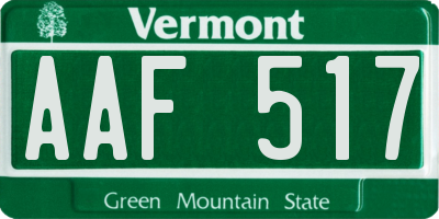 VT license plate AAF517