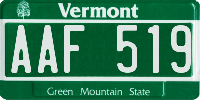 VT license plate AAF519