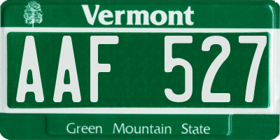 VT license plate AAF527