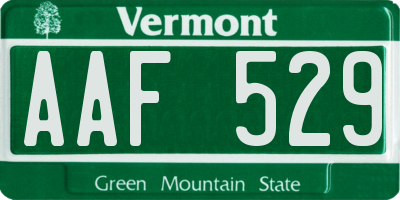 VT license plate AAF529