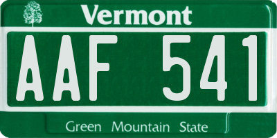 VT license plate AAF541