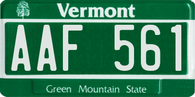 VT license plate AAF561