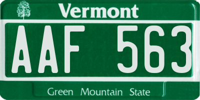 VT license plate AAF563