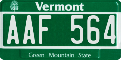 VT license plate AAF564