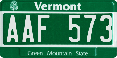 VT license plate AAF573