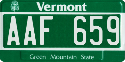 VT license plate AAF659