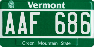 VT license plate AAF686