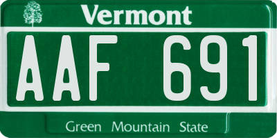 VT license plate AAF691