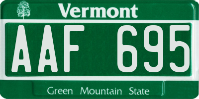 VT license plate AAF695