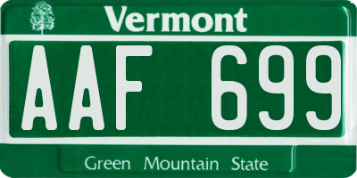 VT license plate AAF699