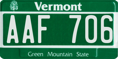 VT license plate AAF706