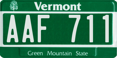 VT license plate AAF711