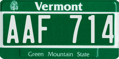VT license plate AAF714