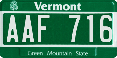 VT license plate AAF716