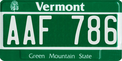 VT license plate AAF786
