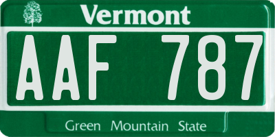 VT license plate AAF787