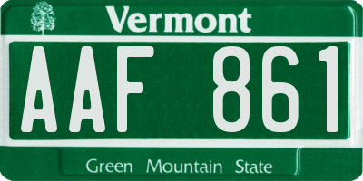 VT license plate AAF861