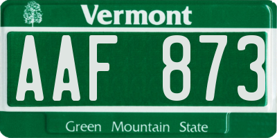 VT license plate AAF873