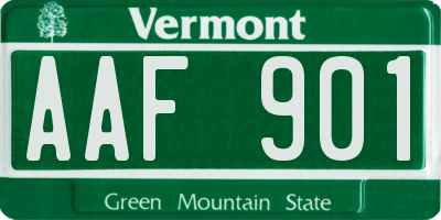 VT license plate AAF901