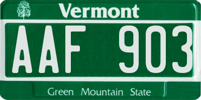VT license plate AAF903