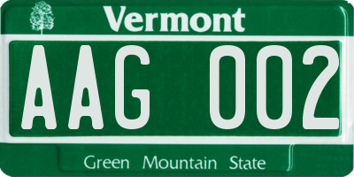 VT license plate AAG002